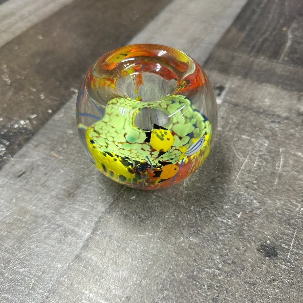 Art glass blown‎ glass ocean fish aquarium candle holder paperweight